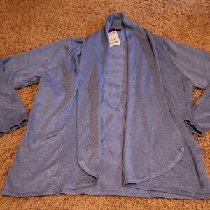 NWT Light Blue Open Front Cardigan Size 1X